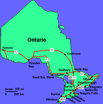 Bản đồ Ontario Bản đồ Ontario